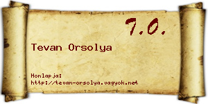 Tevan Orsolya névjegykártya