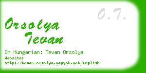 orsolya tevan business card